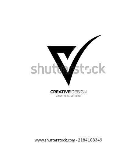 Creative letter V right sign modern logo