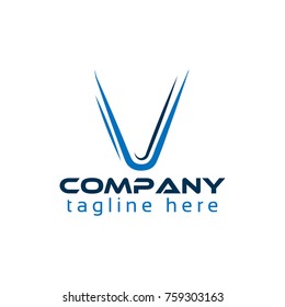Creative Letter V for technology logo
