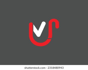 Diseño de vectores e ilustraciones con el logotipo Creative letter v u