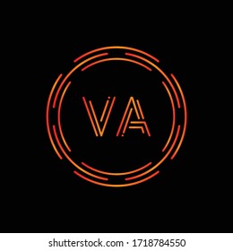 Creative Letter VA Logo Creative Typography Vector Template. Digital Abstract Letter VA Logo Design.