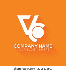 Design-Vorlage für das VC-Logo mit kreativem Buchstaben, Logo mit Initialen, minimalistisches Logo, flaches Logo-Design