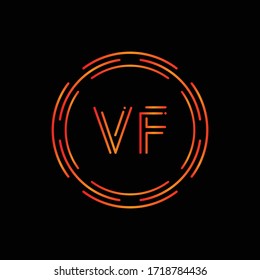 Creative Letter VF Logo Creative Typography Vector Template. Digital Abstract Letter VF Logo Design.