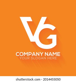 Design-Vorlage für das VG-Logo mit kreativem Buchstaben, Logo mit Initialen, minimalistisches Logo, flaches Logo-Design