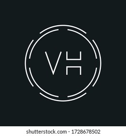 Creative Letter VH Logo Creative Typography Vector Template. Digital Abstract Letter VH Logo Design.