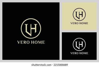 Creative Letter VH Logo Creative Typografie Vector Vorlage. Digital Abstrakter Brief VH Logo Design.