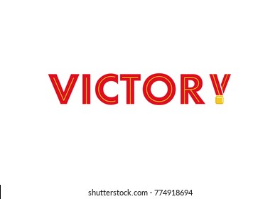 Creative Letter Victory Logo Design Illustration