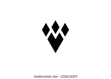 Plantilla de diseño de logotipo de VM de carta creativa