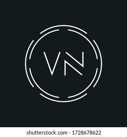Creative Letter VN Logo Creative Typography Vector Template. Digital Abstract Letter VN Logo Design.