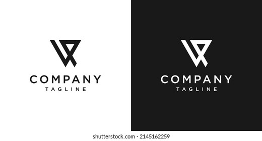 Creative Letter VP Monogram Logo Design Icon Template White and Black Background