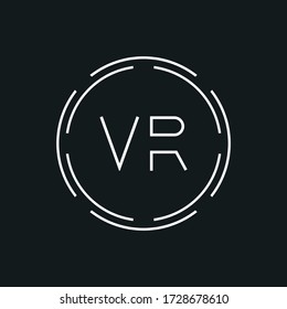 Creative Letter VR Logo Creative Typografy Vector Vorlage. Design des Logos für digitale abstrakte Buchstaben VR.