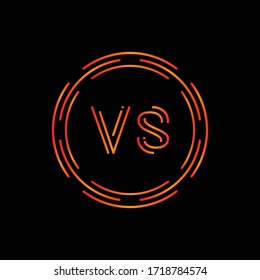 Plantilla vectorial de tipografía creativa con logotipo VS. Diseño del logotipo Carta abstracta digital vs.