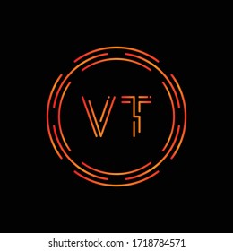 Creative Letter VT Logo Creative Typography Vector Template. Digital Abstract Letter VT Logo Design.
