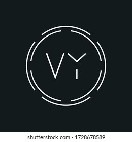 Creative Letter VY Logo Creative Typography Vector Template. Digital Abstract Letter VY Logo Design.
