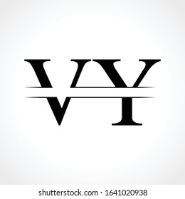 Creative Letter VY Logo Vector Template With Black Color. VY Logo Design