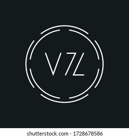Creative Letter VZ Logo Creative Typography Vector Template. Digital Abstract Letter VZ Logo Design.