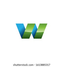 Creative letter W 3d vector logo design.