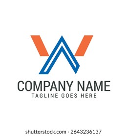 Creative Letter W, AW, NW, WA, or WN Vector Logo Design