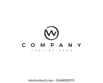 creative letter W with circle logo design