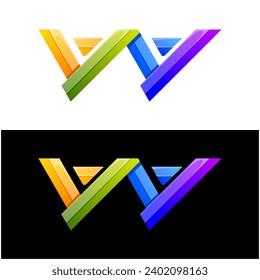 creative letter w   colorful icon logo design 