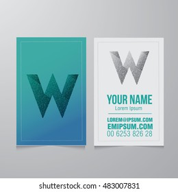 Creative Letter W design vector template on The Business Card Template.. Type Characters Logotype symbols.