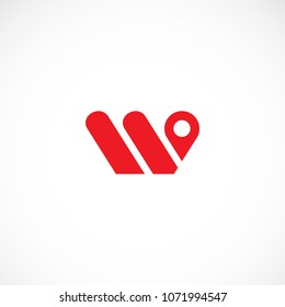 Creative letter W gps direction location vector designs