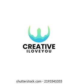 diseño de logotipo de letra creativa con degradado