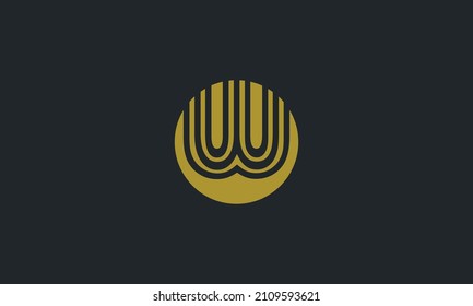 Logo-Design des Kreativbuchstaben W der grafischen Linien