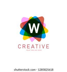 Creative Letter W Logo design vector template. Friendly funny ABC Typeface. Colorful Alphabet collection. Type Characters Logotype symbols. - Vector 