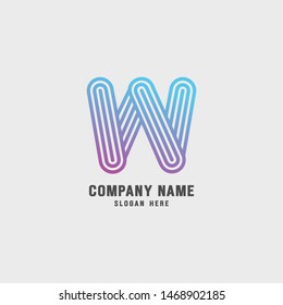 Creative Letter W Logo design vector template. Friendly funny ABC Typeface. Colorful Alphabet collection. Type Characters Logotype symbols