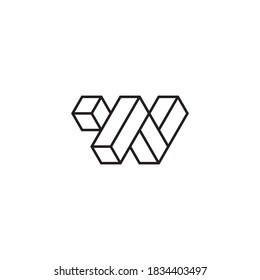 Plantilla vectorial de diseño de logotipo W de letra creativa