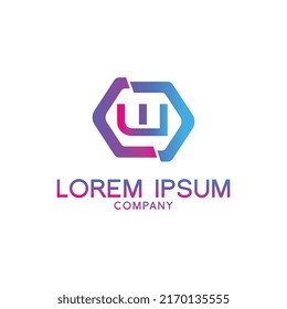 Creative Letter W logo design with point or dot symbol