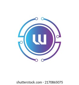 Creative Letter W logo design with point or dot symbol