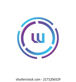 Creative Letter W logo design with point or dot symbol