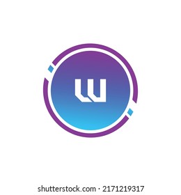 Creative Letter W logo design with point or dot symbol