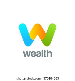 Creative Letter W Logo design vector template. Friendly funny ABC Typeface.
Colorful Alphabet collection. Type Characters Logotype symbols.