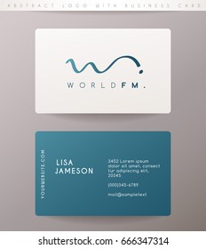 Creative Letter W Logo Design with Business Card Template : Vector Illustration