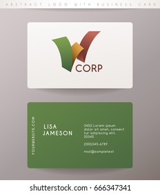 Creative Letter W Logo Design with Business Card Template : Vector Illustration