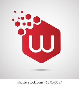 Creative Letter W logo in hexagonal design, vector icon template for professional branding and business.