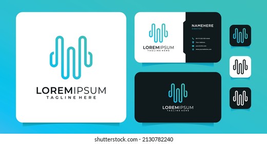 Creative letter w logo icon in technology theme for brand symbol