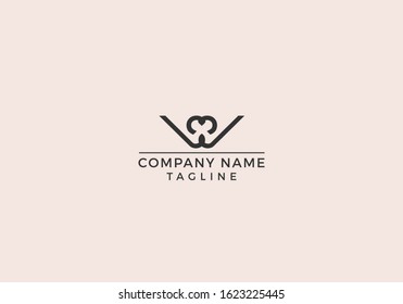 Creative Letter W M Logo Icon Minimal Unique Design with Black and White Color in Vector Editable File.