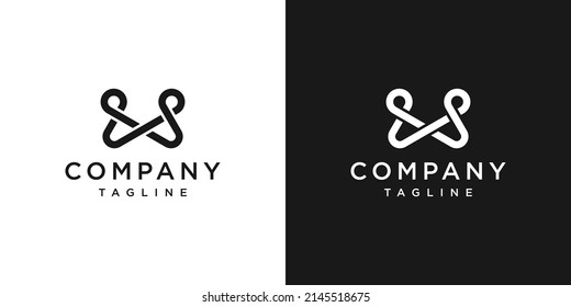 Creative Letter W Monogram Logo Design Icon Template White and Black Background