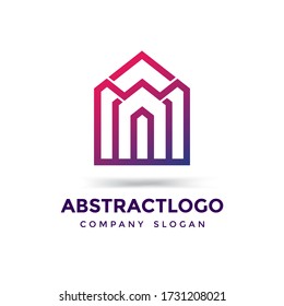 Diseño del logotipo de la empresa inmobiliaria con carta creativa W