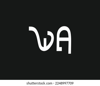 creative letter WA logo design template vector