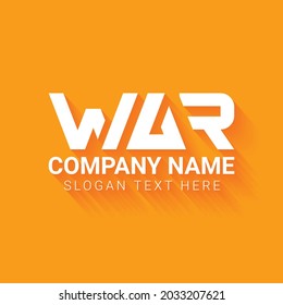 creative letter WAR logo design template , Initials logo, minimalist logo, flat logo design