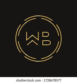 Creative Letter WB Logo Creative Typography Vector Template. Abstract Circle Letter WB Logo Design.