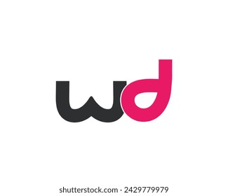 Diseño de logotipo de letra creativa WD vector