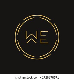 Creative Letter WE Logo Creative Typography Vector Template. Abstract Circle Letter WE Logo Design.
