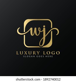 Creative letter WJ Logo Design Vector Template. Initial Luxury Letter WJ Logo Design