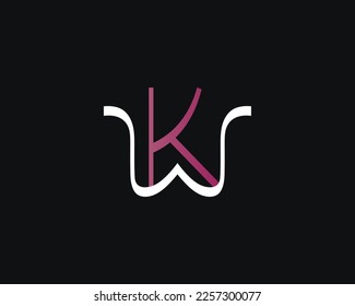 Carta creativa Vector de diseño de logotipo inicial WK o KW