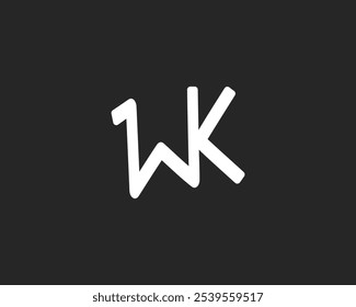Plantilla de diseño de logotipo WK de carta creativa